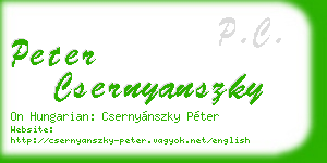 peter csernyanszky business card
