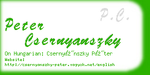 peter csernyanszky business card